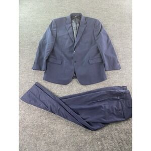 Jos. A Bank Suit 48 R Blue Wool Nailhead Premium Executive Jacket Pants 40x29
